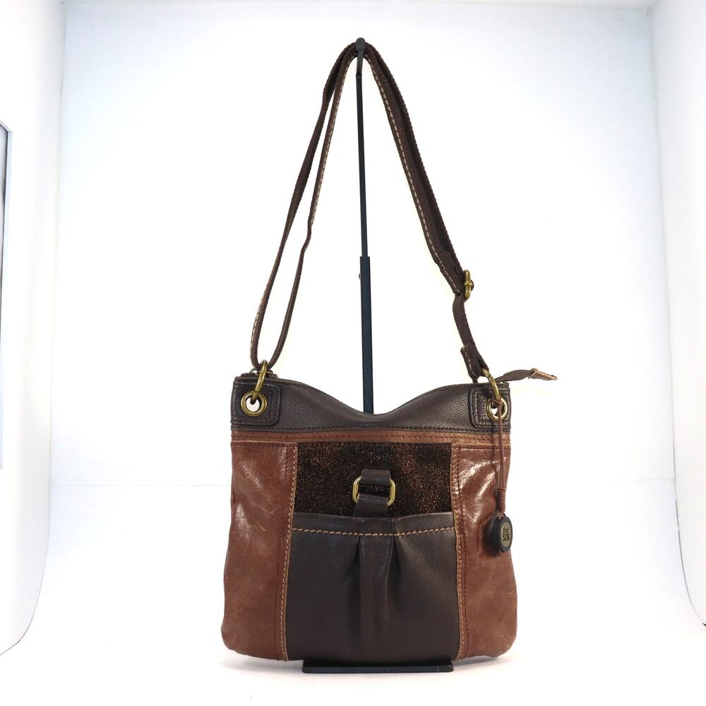 The Sak Leather Crossbody Bag – Brown Patchwork Boho Style